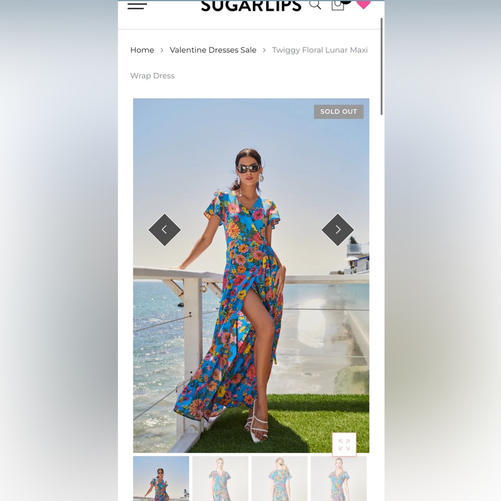 Sugarlips Floral Lunar Maxi Wrap Dress